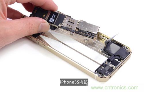土豪金iPhone 5S拆解：內(nèi)部結(jié)構(gòu)升級(jí)，維修難度增加
