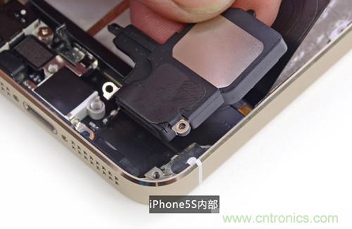 土豪金iPhone 5S拆解：內(nèi)部結(jié)構(gòu)升級(jí)，維修難度增加