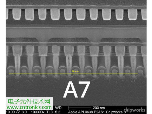iPhone 5S芯片級拆解，顯微鏡下的A7處理器揭秘