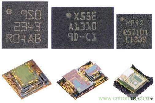 來自三家不同供應商的9軸MEMS傳感器尺寸、內部結構都大不相同