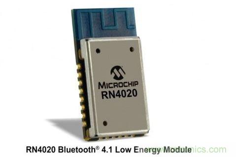 Microchip公司的RN4020模塊集成了包括天線(xiàn)在內(nèi)完整的低功耗藍(lán)牙射頻電路。RN4020采用密封的10mm x17mm x 2mm封裝，內(nèi)置有板載陶瓷天線(xiàn)、2.4GHz的低功耗藍(lán)牙收發(fā)器、帶完整的嵌入式低功耗藍(lán)牙協(xié)議棧的微控制器以及UART和USB接口。