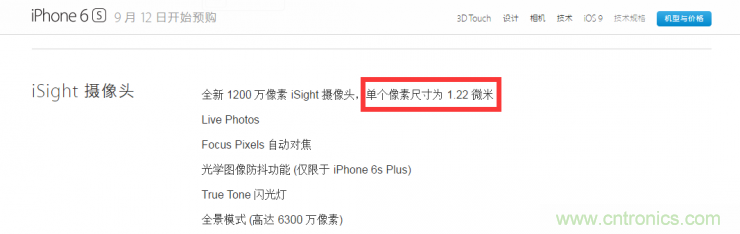 iPhone 6s告別800萬像素，探秘新攝像頭“1.22微米像素”