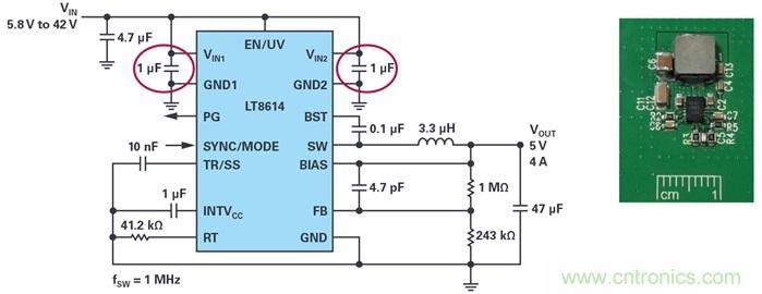 是否可以將低EMI電源安裝到擁擠的電路板上？