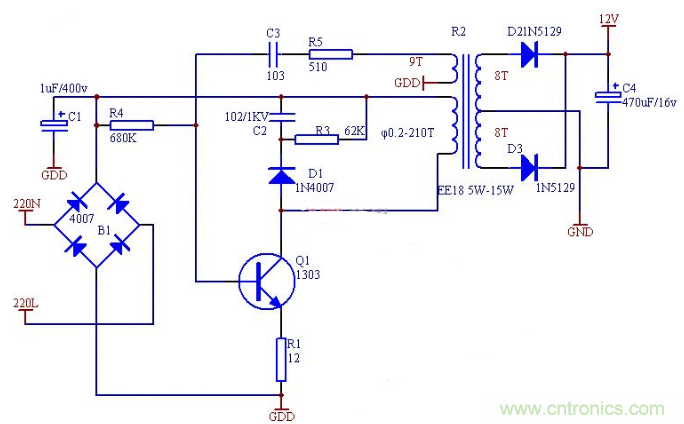 六款簡單的開關電源電路設計，內附原理圖詳解