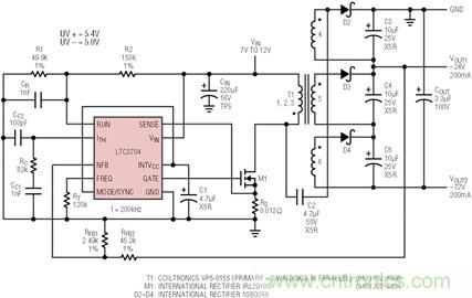 具有負反饋引腳和用于負輸出電源的高性能、單端控制器IC
