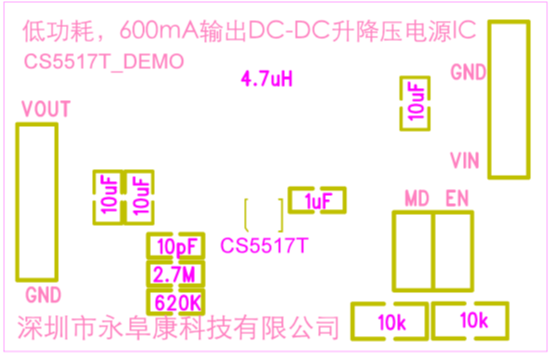 如何運用升降壓芯片CS5517實現(xiàn)鋰電池穩(wěn)定輸出3.3V/3.6V（1.2-5V）的電壓？